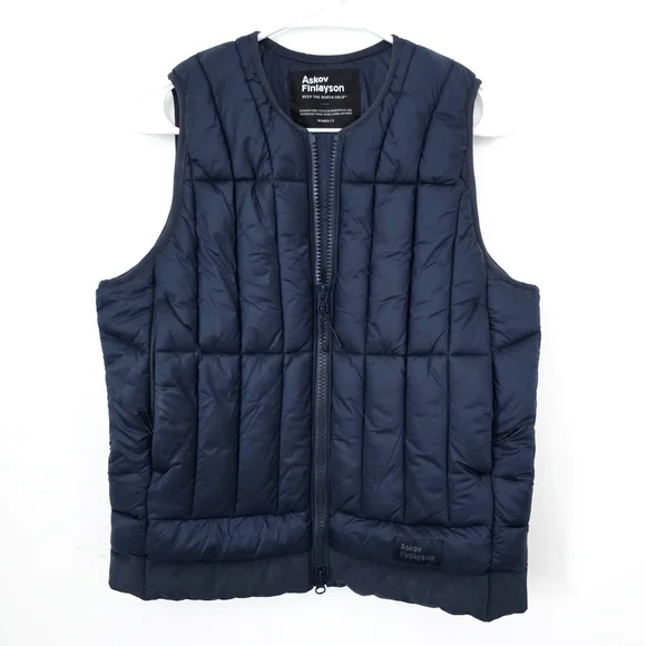 Askov Finlayson Preservation Insulated Puffer Vest Blue Small Outdoor Hiking - Picture 1 of 10